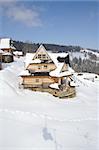 house in mountains, winter scenery in Zakopane