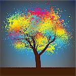Abstract colorful tree. EPS 8 vector file included