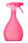 Pink Cleaning Spray Bottle Isolated on White with a Clipping Path.
