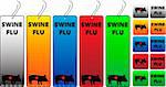 Swine Flu Banners 5 colors vertical orientation with buttons