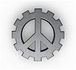 pacific symbol in gear wheel - 3dillustration