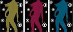 Music Funky Retro Girl Silhouette with Dots