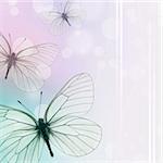 Beautiful  Background With Three Butterflies and bokeh