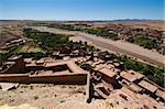 Kasbah A?t Benhaddou fortified city. Panoramic view from the top. A UNESCO World Heritage Site. Best of Morocco.