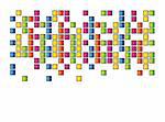 little cubes and colorful mosaic isolated over white background