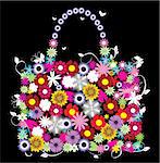 vector illustration of floral bag