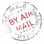 the by air mail grunge stamp vector illustration