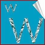 alphabet letter W, vector art illustration; more alphabet stickers in my gallery