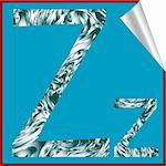 alphabet letter Z sticker, vector art illustration