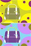 Vector fashion woman glamour bag cards, background