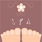 Vector legs, foot fingers. Spa flower logo, icon