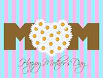 Happy Mothers Day with Daisy Flowers Heart Pink Background Illustration