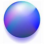 blue magic ball against white background, abstract vector art illustration