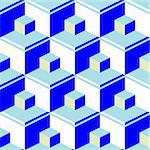 blue abstract cubes texture, vector art illustration