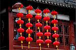 Red chinese lanterns decoration for Chinese New Year celebration -Yu Garden -Shanghai - Republic of China