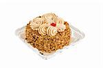 cake closeup with berry isolated on a white