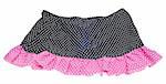 Pink and Black Polka Dot Skirt Isolated on White with a Clipping Path.