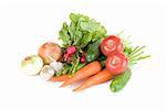 heap of vegetables isolated on white background