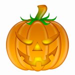 Halloween Carved Pumpkin Isolated on White Background Illustration