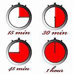 chronometers against white background, abstract vector art illustration