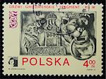 Poland - CIRCA 1973: A stamp is printed in Poland, Bas-relief, CIRCA in 1973.