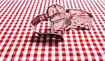 Cookie Cutters for christmas bakery on chequered cloth