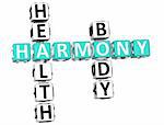 3D Harmony Health Body Crossword on white background