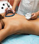 Girl closeup at professional massage
