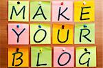 Make your blog words made by post it