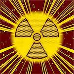 An image of a radioactive sign explosion