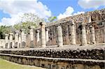 Columns Mayan Chichen Itza Mexico ruins in rows Yucatan