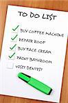 To do list with Visit dentist not checked