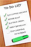 To do list with Stop cheating my husband not checked