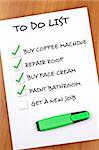 To do list with Get a new job not checked