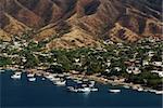 The beach of Taganga close to Santa Marta on the Caribbean coast of Colombia. Taganga is visited by many tourists and is visited for the fresh fish and the beach.