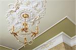 beautiful bronze chandelier in a modern apartment