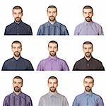 Collection of Portraits, Man Wearing Different Shirts
