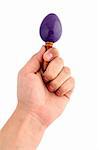 maraca in hand on a white background