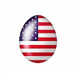 Easteregg with a american flag on a white background
