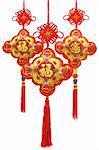 Chinese new year traditional ornaments on white background