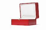 Empty red gift box on white background
