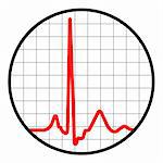 Cardiogram icon. Black and red. EPS 8 vector file included