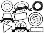 Collection of empty grunge rubber stamps  with space for text, vector illustration
