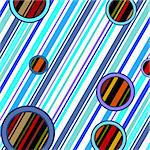 stripes and circles retro pattern, abstract vector art illustration