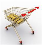 The store cart with gold