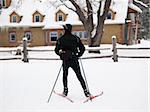 cross-country skiing in the winter