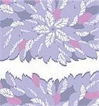 Purple and pink flower and leaves borders. This image is a vector illustration.