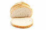 An image of slice of white bread on white background