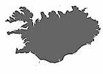 Map of Iceland rendered without shadow