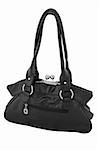 black bag ladies handbag on a white background